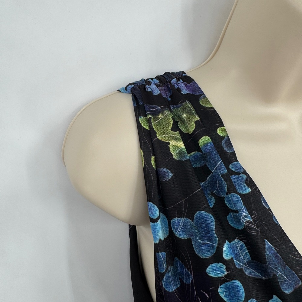Desigual Black Abstract Graphic Print Mesh Overlay Womens Medium Belt Grunge - Picture 6 of 11